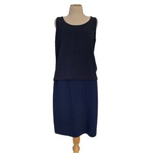 St. John Collection Navy Knit Tank Top & Skirt Set L